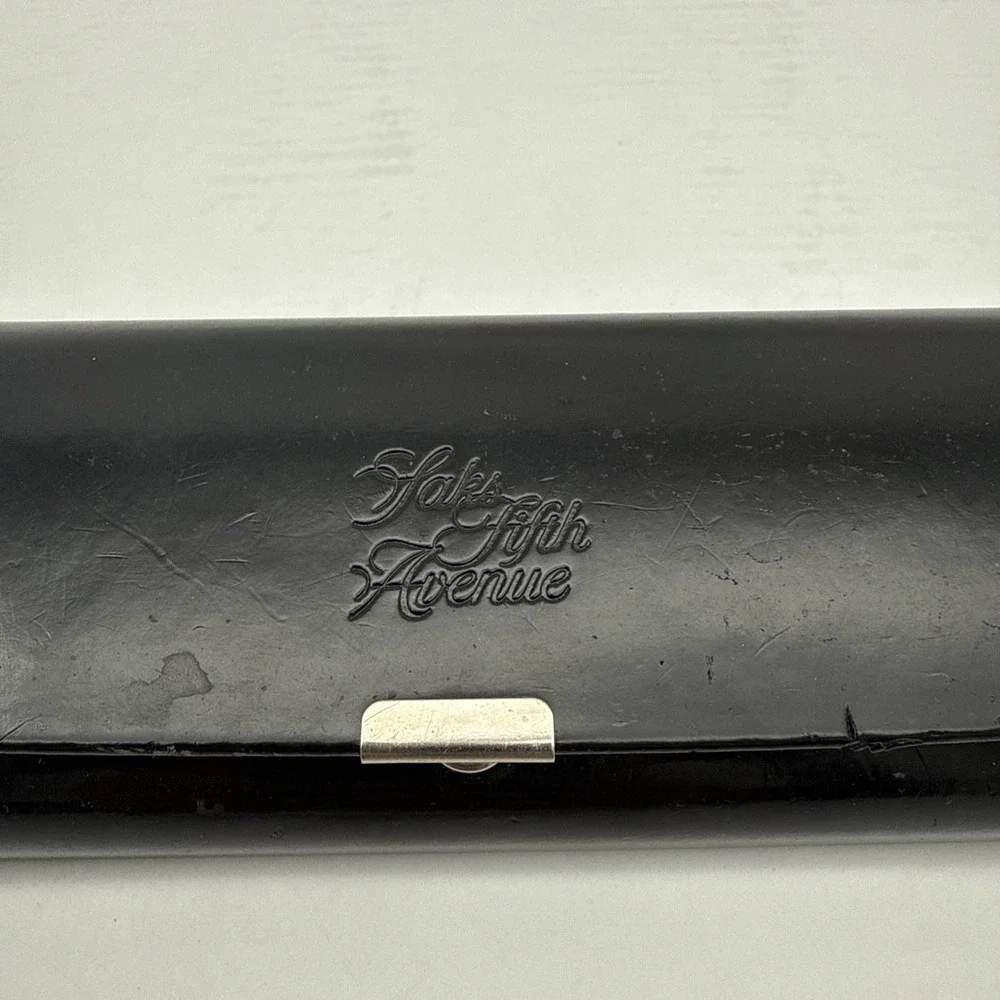 VINTAGE SAKS FIFTH AVENUE BLACK Eye Glass Case  6 